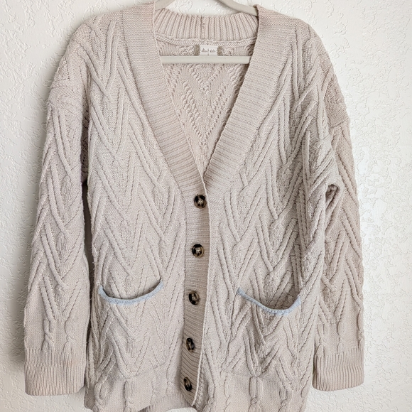 Altar'd State Sweaters - Altar'd State Cream Cable Knit Cardigan